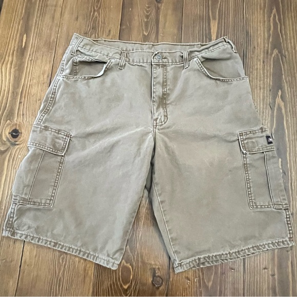Vintage Y2K Skater Dickies Cargo Shorts Brown Cotton Mens Size 38 Actual 36x12 - Picture 3 of 7